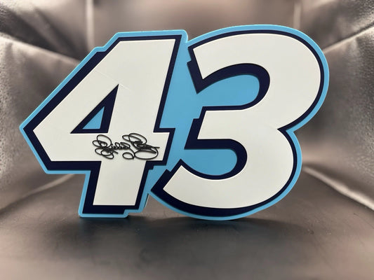 Richard Petty 43 Logo Sign Display | 3D Wall Desk Shelf Art