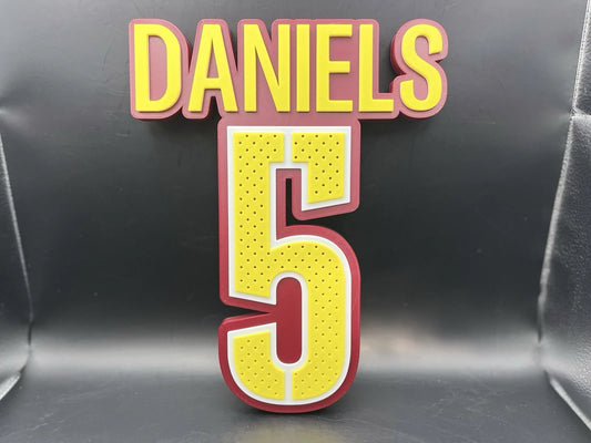 Jayden Daniels 5 Logo Sign Display | 3D Wall Desk Shelf Art