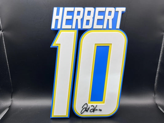 Justin Herbert 10 Logo Sign Display | 3D Wall Desk Shelf Art