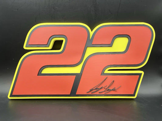 Joey Logano 22 Logo Sign Display | 3D Wall Desk Shelf Art