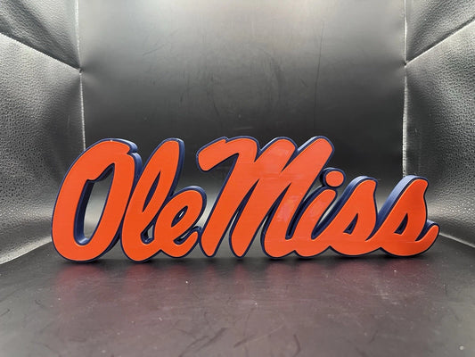 Ole Miss Rebels Logo Sign Display | 3D Wall Desk Shelf Art