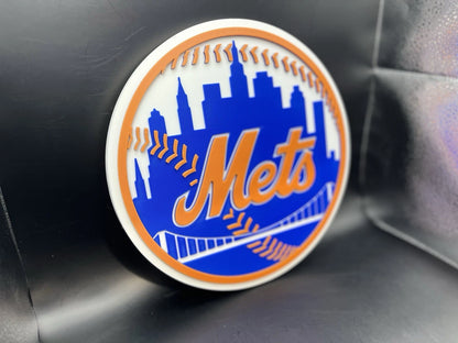 New York Mets Logo Sign Display | 3D Wall Desk Shelf Art