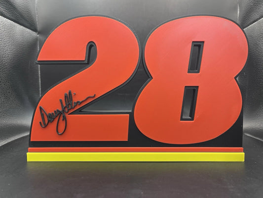 Davey Allison 28 Logo Sign Display | 3D Wall Desk Shelf Art
