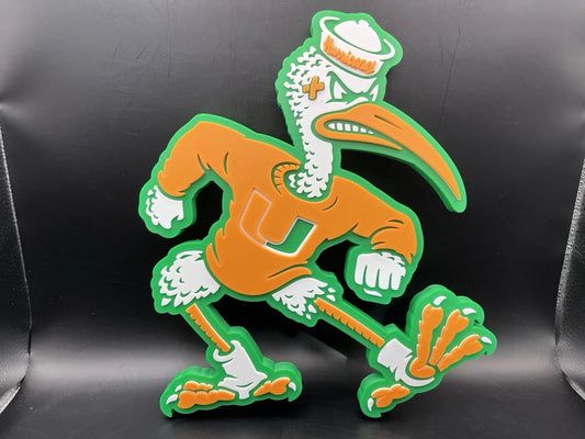 Miami Hurricanes Logo Sign Display | 3D Wall Desk Shelf Art
