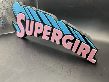Supergirl Logo Sign Display | 3D Wall Desk Shelf Art