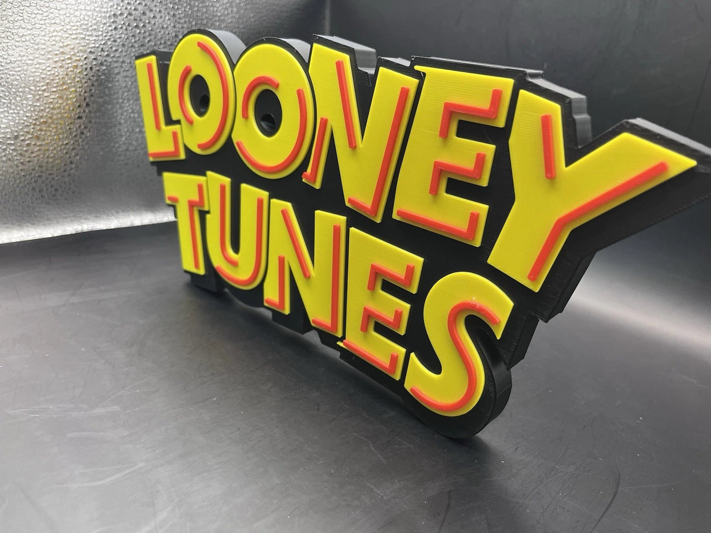 Looney Tunes Logo Sign Display | 3D Wall Desk Shelf Art