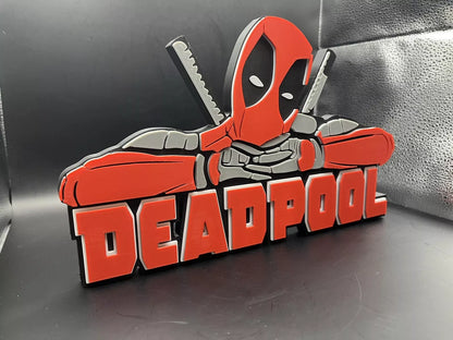 Deadpool Logo Sign Display | 3D Wall Desk Shelf Art