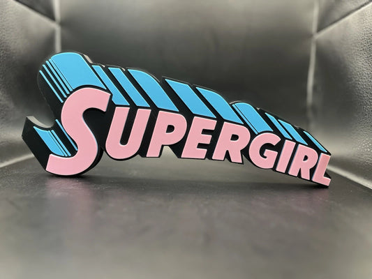 Supergirl Logo Sign Display | 3D Wall Desk Shelf Art