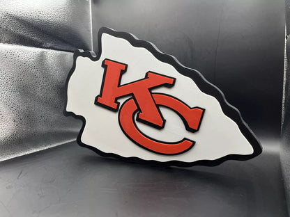 Kansas City Chiefs Logo Sign Display | 3D Wall Desk Shelf Art