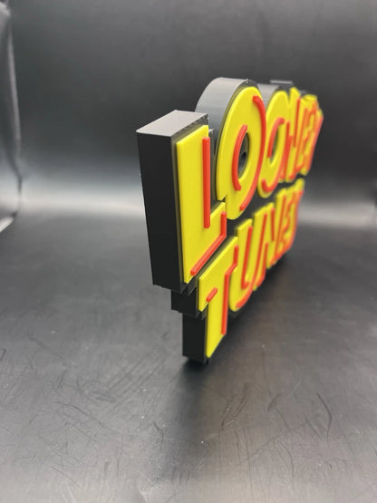 Looney Tunes Logo Sign Display | 3D Wall Desk Shelf Art