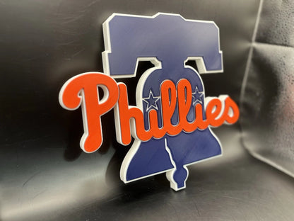 Philadelphia Phillies Logo Sign Display | 3D Wall Desk Shelf Art