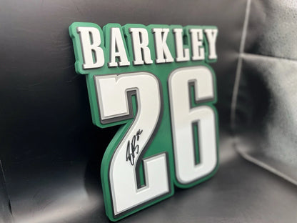 Saquon Barkley 26 Logo Sign Display | 3D Wall Desk Shelf Art