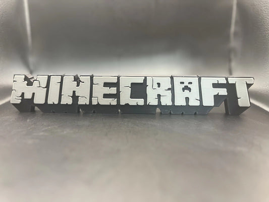 Minecraft Logo Sign Display | 3D Wall Desk Shelf Art