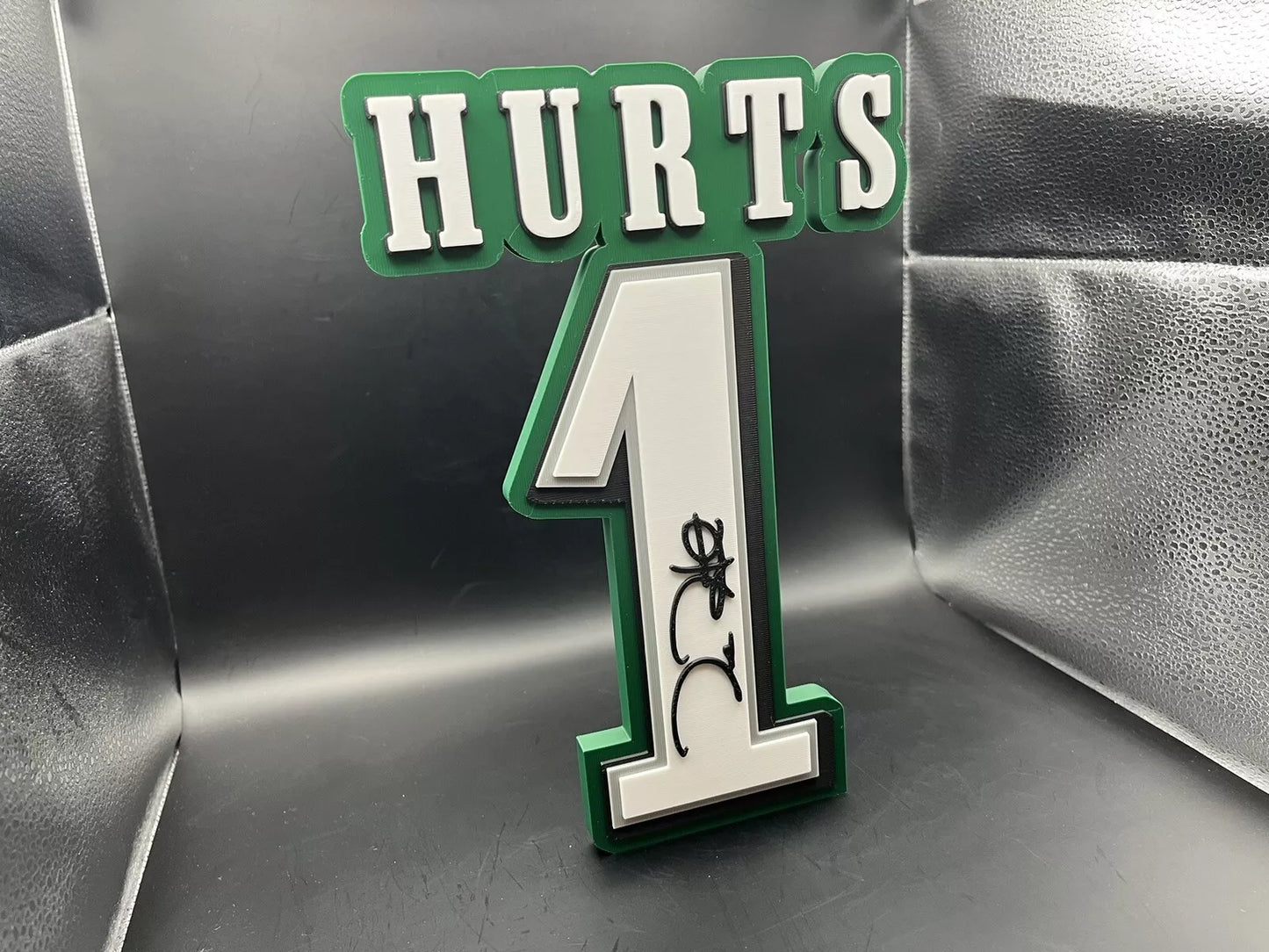 Jalen Hurts 1 Logo Sign Display | 3D Wall Desk Shelf Art