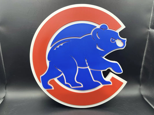 Chicago Cubs Logo Sign Display | 3D Wall Desk Shelf Art