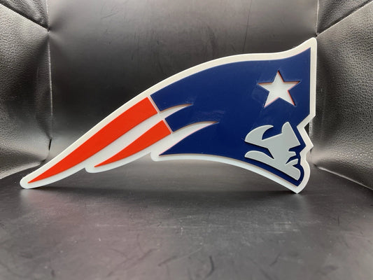 New England Patriots Logo Sign Display | 3D Wall Desk Shelf Art